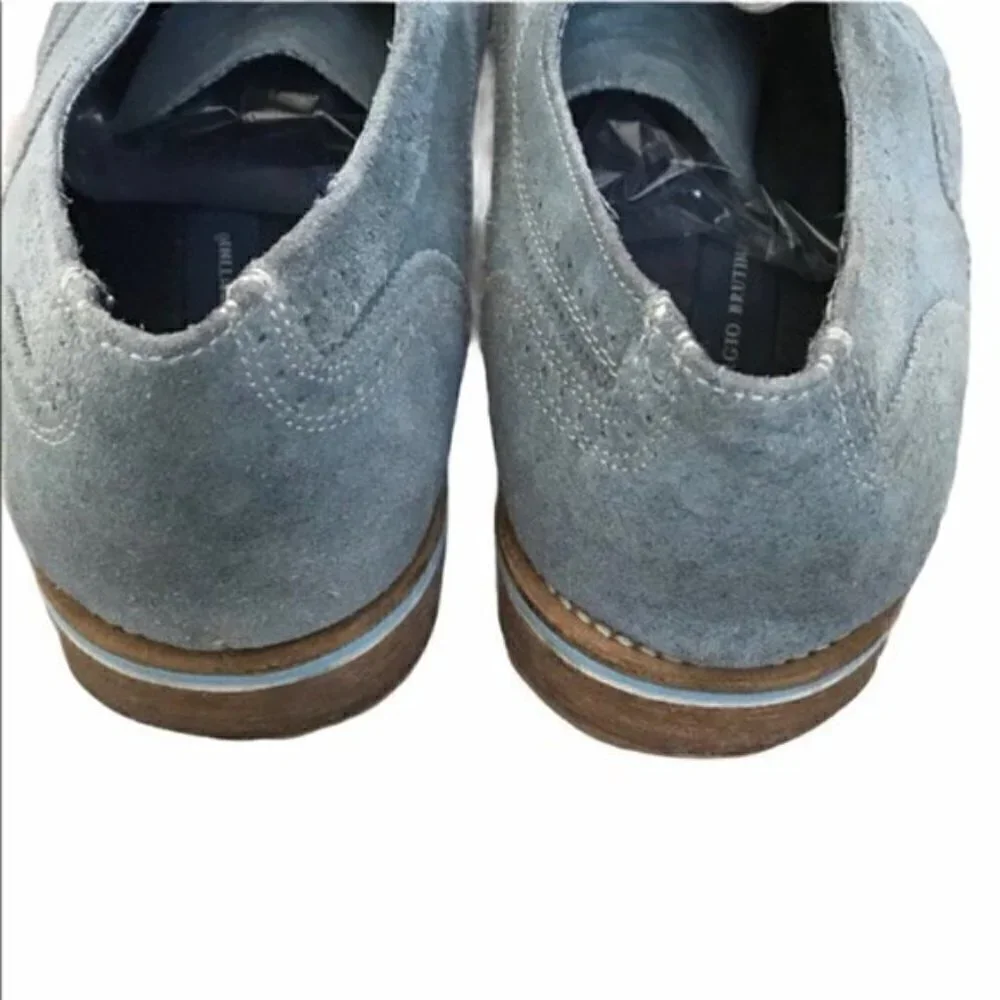 Giorgio Brutini Blue Suede Wing Oxford Shoes